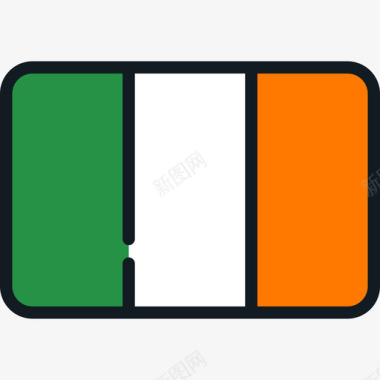 圆形时间轴爱尔兰国旗系列4圆形矩形图标图标