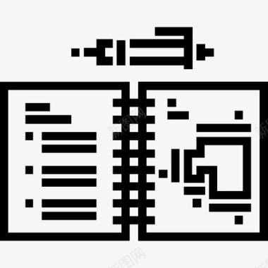 苹果电脑笔记本笔记本手工制作5线性图标图标