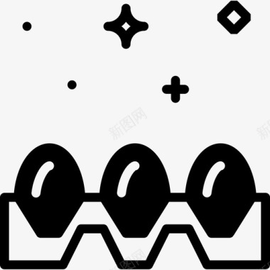 鸡蛋美食4填充图标图标