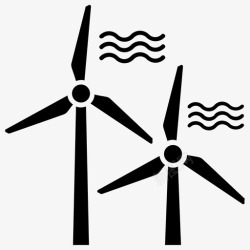 风能发电机风车旋风风能图标高清图片