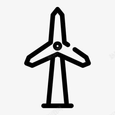 风车风车荷兰能源图标图标
