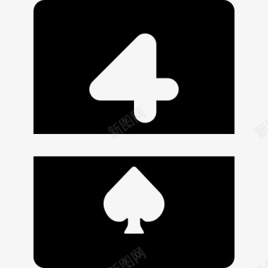 黑桃四把赌场赌博3实心图标图标