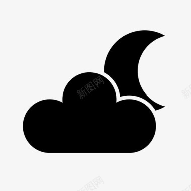 夜云与月亮气象浪漫图标图标