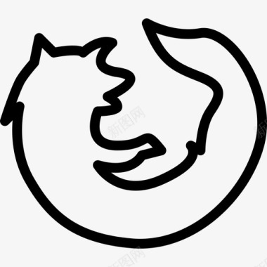 火狐设计火狐社交品牌线性图标图标