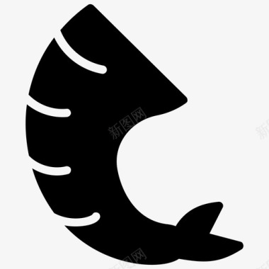 鱼块食物尾巴图标图标