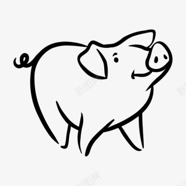 猪肉猪动物农场图标图标