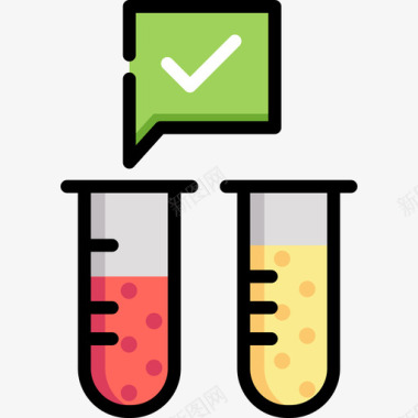 学习化学血液测试化学7线性颜色图标图标