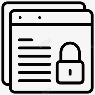 授权网络安全锁定网站受保护内容图标图标