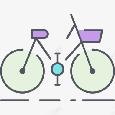 自行车城市13彩色图标图标