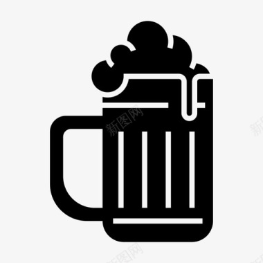 啤酒杯玻璃啤酒啤酒节图标图标