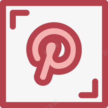 Pinterest社交媒体20红色图标图标