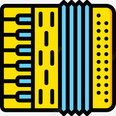 刻度标志手风琴音乐9黄色图标图标