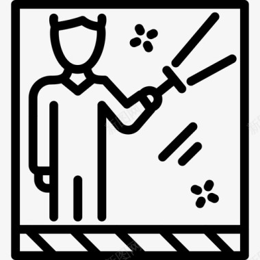 窗户清洁工职业图标图标