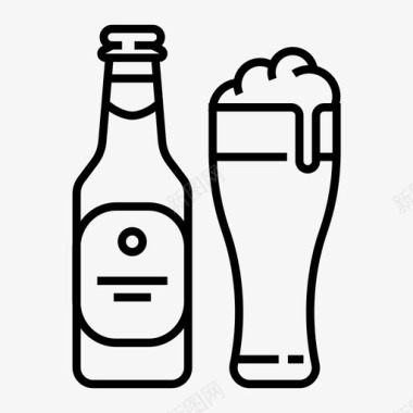 古老酒瓶啤酒酒吧啤酒瓶图标图标