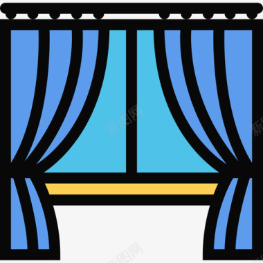 窗帘家具24彩色图标图标