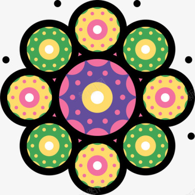 兰戈利印度2线性颜色图标图标