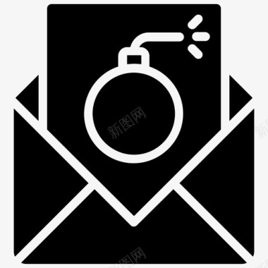 信息标志垃圾邮件恶意邮件病毒通知图标图标
