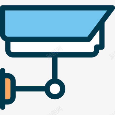 电视闭路电视寻路线性彩色图标图标