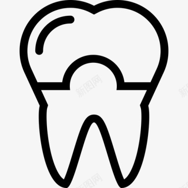 牙齿牙齿矫正牙齿医学和牙科2线状图标图标