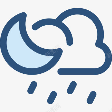 下雨25号天气蓝色图标图标