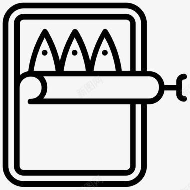午餐罐头金枪鱼罐头鱼沙丁鱼图标图标