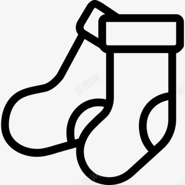袜子节日庆典2直线型图标图标