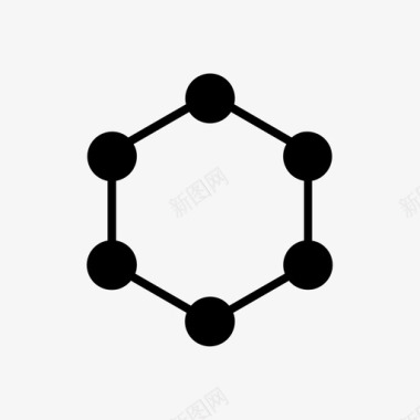 集合漂浮分子化学科学图标图标