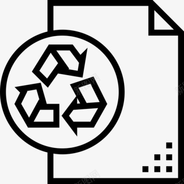 抑制再生再生纸生态6线性图标图标
