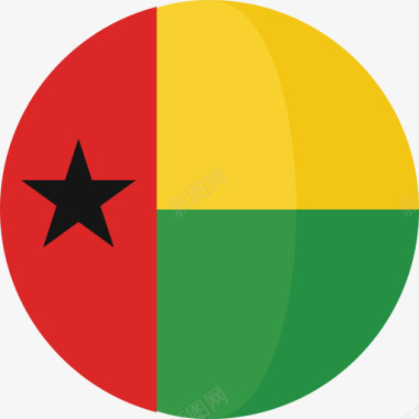 圆圈几内亚比绍国旗3圆圈平坦图标图标