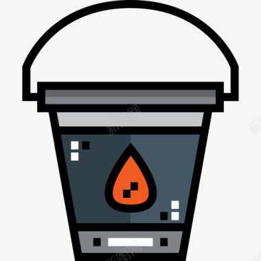 常用消防标识水桶消防4号线型颜色图标图标