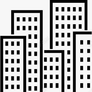 摩天大楼商务20直线型图标图标