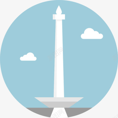 印度尼西亚国家纪念碑纪念碑组平坦图标图标