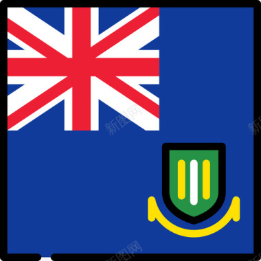 英属维尔京群岛旗帜收藏3广场图标图标