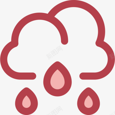雨27号天气红色图标图标