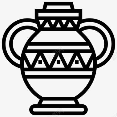 埃及花瓶装饰罐子图标图标