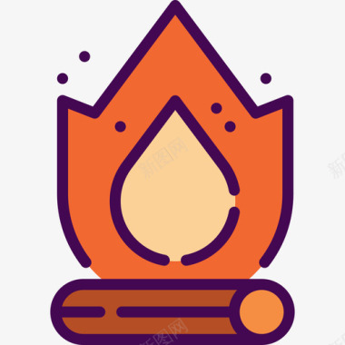 篝火万圣节元素2线性颜色图标图标