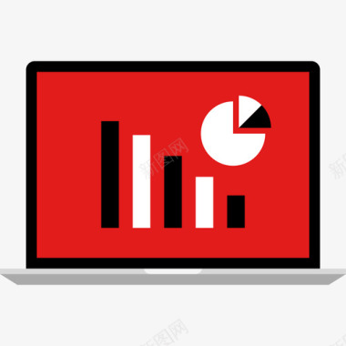 蓝红色背景统计信息图形红色2平坦图标图标