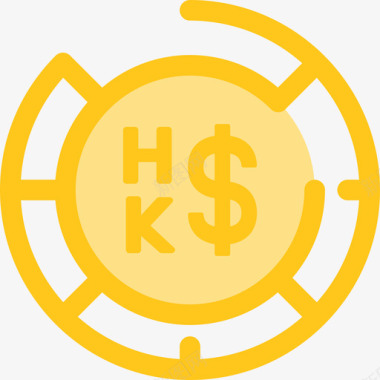 香港元货币元素5黄色图标图标