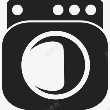 老式洗衣机工具和用具清洁图标图标
