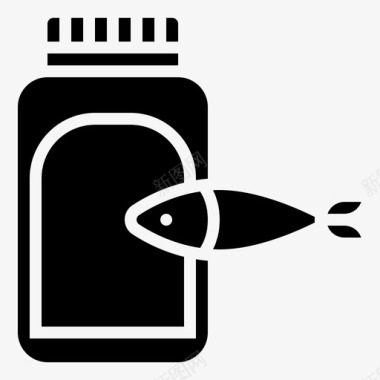 鱼油瓶子药图标图标