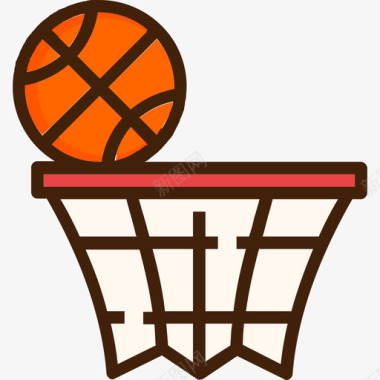 篮球学校8彩色图标图标