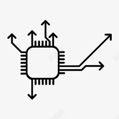 电路板计算机微芯片电源图标图标