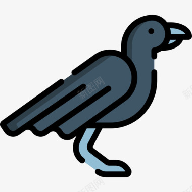 乌鸦动物29线形颜色图标图标