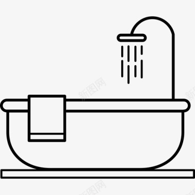 浴缸spa3手绘图标图标