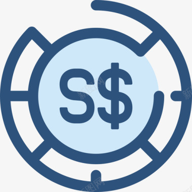 图标元素新加坡元货币元素2蓝色图标图标
