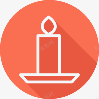 蜡烛节日和庆典扁平圆形图标图标