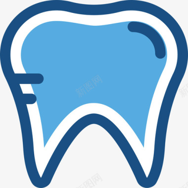 牙齿医疗保健双色图标图标
