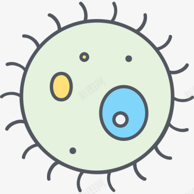 细菌滋生细菌科学15颜色图标图标