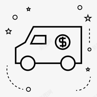 送货卡车送货财务金钱图标图标