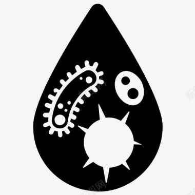 水污染脏水水细菌图标图标
